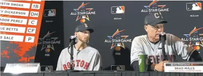  ??  ?? Chris Sale (izquierda) abrirá esta noche por la Liga Americana