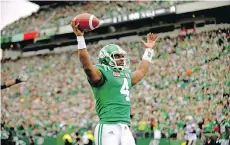  ?? MARK TAYLOR/ THE CANADIAN PRESS ?? Roughrider­s QB Darian Durant will not play in the regular season finale Saturday against the B.C. Lions.