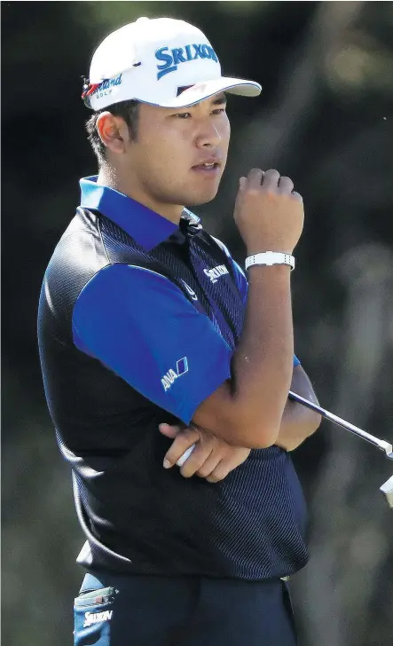  ?? — GETTY IMAGES ?? Hideki Matsuyama of Japan looks on during the pro-am prior to the SBS Tournament of Champions at the Plantation Course at Kapalua Golf Club on Wednesday in Lahaina, Hawaii.