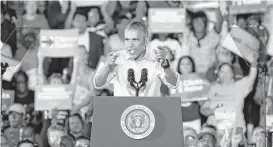  ?? John Locher / Associated Press ?? President Barack Obama leads a rally for Nevada Democrats in North Las Vegas.