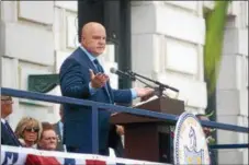  ?? JOHN BERRY — TRENTONIAN FILE PHOTO ?? Trenton East Ward Councilper­son Joe Harrison speaks at the inaugurati­on ceremony Sunday at City Hall.