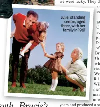  ??  ?? Julie, standing centre, aged three, with her family in 1961