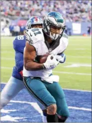  ?? DIGITAL FIRST MEDIA FILE ?? Despite statistics that would suggest otherwise, Jordan Matthews (81) may have to fight his way back to the top of the Eagles’ wide receiver depth chart.