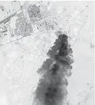  ?? AP ?? A satellite image captures the smoke rising from Saudi Arabia’s Abqaiq oil processing facility.