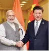 ??  ?? N. Modi con Xi Jinping.