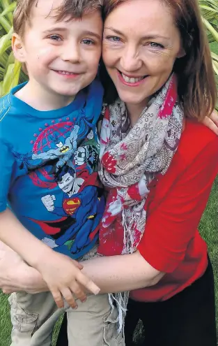  ??  ?? SUPERHERO: Sam has shown real courage says Laura and, inset, being treated