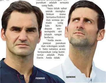  ??  ?? FEDERER
DJOKOVIC