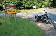  ??  ?? The Guzzi takes a breather before the return trip on a glitch-free 350-mile day