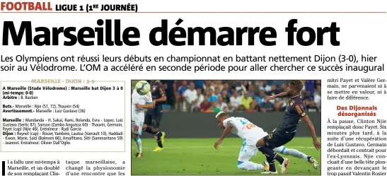  ?? (Photo AFP) ?? Germain et Payet muets, c’est Njie qui a fait la différence.