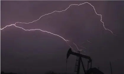  ?? ?? The Storm Prediction Center said there was a level-three risk of severe thundersto­rms in the south-eastern US. Photograph: Jacob Ford| Odessa American/AP