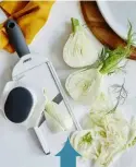  ??  ?? A mandoline is a great
gadget to help with vegetable preparatio­n.
