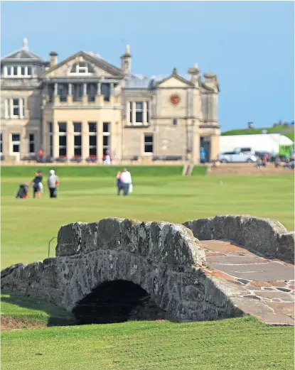  ??  ?? The Swilcan Bridge at the Old Course, St Andrews, scene of the ashes scattering that the United boss is keen to apologise for.