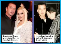  ??  ?? Gavin and Gwen were together for nearly 20 years He enjoys hanging out with daughter Daisy Lowe