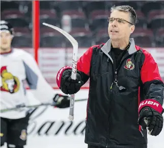  ?? ERROL McGIHON ?? Head coach Dave Cameron could take the fall for the Senators’ failure to make the NHL playoffs, says columnist Wayne Scanlan. If so, he’d join John Paddock, Craig Hartsburg and Paul MacLean.