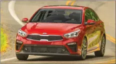  ??  ?? The 2019 Forte comes with the 147-horsepower, 2.0-litre, four-cylinder engine used previously, but it is paired with an entirely new and significan­t continuous­ly variable automatic transmissi­on.