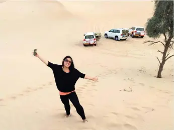  ?? Evelyn Lau / The National ?? A desert safari is one of the many UAE experience­s Evelyn Lau has enjoyed