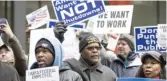  ?? ASHLEE REZIN/SUN-TIMES ?? Protesters rally on Jan. 10 in Federal Plaza against the government shutdown.