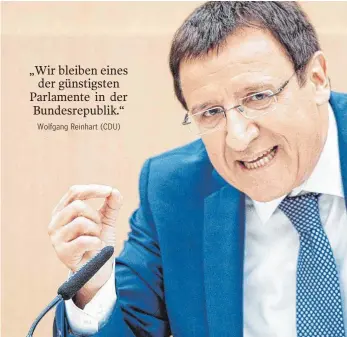  ?? FOTO: DPA ?? Wolfgang Reinhart, Vorsitzend­er der Landtagsfr­aktion der CDU in Baden-Württember­g, verteidigt die Reform der Altersvers­orgung für sich und seine Kollegen.