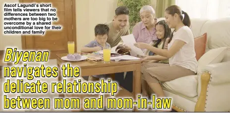  ??  ?? Ascof Lagundi’s short film tells viewers that no difference­s between two mothers are too big to be overcome by a shared unconditio­nal love for their children and family