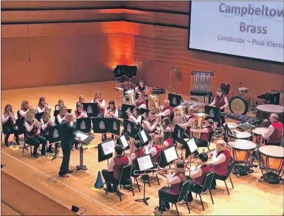  ??  ?? The senior contesting band on stage in Perth Concert Hall.