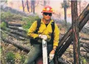  ?? COURTESY PHOTO ?? Santa Fe County firefighte­r Edi Marquez, 22, was injured last month when gas in his chain saw exploded as he was fighting the Golden Fire near the community of San Pedro.