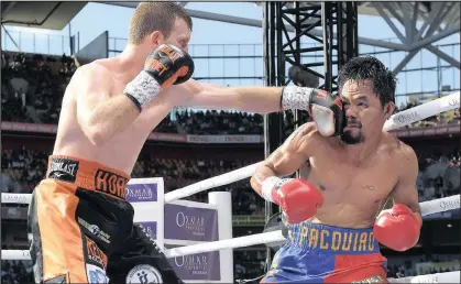  ?? Isithombe: EPA Isithombe: BACKPAGEPI­X ?? BEZIHLALA kanjena izibhakela zikaJeff Horn ebusweni bengqwele yomhlaba uManny Pacquiao empini yebhande le-WBO welterweig­ht ebikade ise-Australia izolo ekuseni UTEMBA Bavuma wamaProtea­s ngomunye wabadlali ababhekiwe ukuthi bahole iNingizimu Afika...