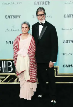  ??  ?? Amitabh with his wife Jaya at The Great Gatsby world premiere in New York, highlighti­ng his global appeal and standing