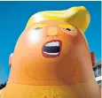  ??  ?? A giant balloon baby in the shape of the US President could be flying over London