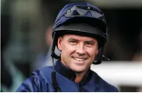  ??  ?? Michael Owen in the parade ring prior to riding in a charity race at Ascot