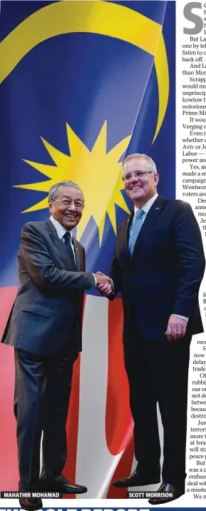  ??  ?? SCOTT MORRISON MAHATHIR MOHAMAD