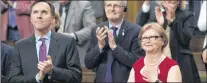  ??  ?? Members of Parliament stand to applaud Liberal MP Judy Foote in the House of Commons in Ottawa on Thursday, Sept. 28, 2017. Foote will be the next lieutenant-governor of Newfoundla­nd and Labrador.