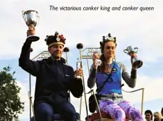  ?? ?? The victorious conker king and conker queen