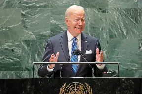  ?? GETTY ?? ‘Near point of no return’: President Biden tells UN of $11.4billion aid plan