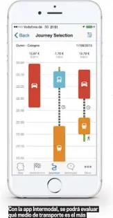  ??  ?? Con la app Intermodal, se podrá evaluar qué medio de transporte es el más rápido para ir a algún lugar en concreto