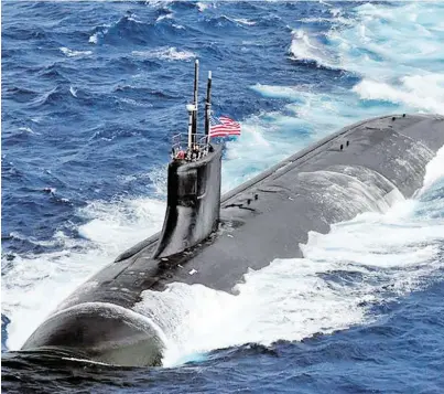  ?? BILD: SN/US NAVI ?? „USS John Warner“, ein atomares Angriffs-U-Boot der USA.