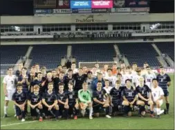  ?? PHOTO SUBMITTED ?? The Unionville and Garnet Valley players pose for a picture after Friday night’s game at Talen Energy Stadium. Unionville won, 5-0.