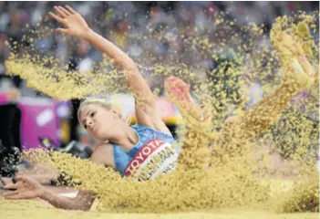  ?? REUTERS ?? Ljepotica u sprinteric­ama Klišina je na nedavnom atletskom SP-u u Londonu osvojila srebro u skoku u dalj