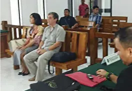  ??  ?? Capt. Aleksandr Matveev on trial in Indonesia. By jailing him for being unable to pay his fine, the judges were sending a message to would
be poachers.