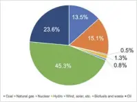  ??  ?? Percentage share as source of fuel for power generation, 2017