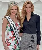  ??  ?? Brittany with Cailín Áine Ní Tóibín and, right, Donald Trump in Russia with the 2013 winner, Gabriela Isler