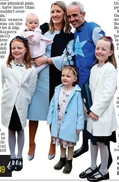  ?? PA ?? Family man: Ruby Walsh with wife Gillian and daughters Isabelle, Gemma, Elsa and Erica at Punchestow­n