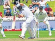  ?? AP ?? Prithvi Shaw gets beaten during the first Test in Wellington.