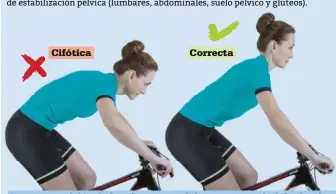  ??  ?? Correcta posición de la columna y pelvis para prevenir dolor lumbar