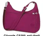  ??  ?? Citysafe CS200 anti- theft handbag.