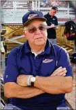  ?? Christian Abraham / Hearst Connecticu­t Media ?? Brakettes’ Manager John Stratton speaks with the team before a 2017 game at DeLuca Field in Stratford.