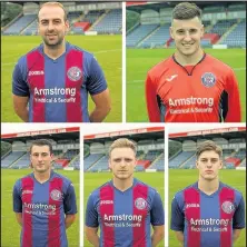  ??  ?? Top left Jake Holt and Will Highland. Bottom left Greg Downes, Josh Smith (centre) and Joseph Lyne.