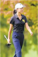 ?? MORNING CALL AMYSHORTEL­L/THE ?? Evelyn Wong, seen playing against Liberty last month, needed a moment to regroup and an extra hole, but won the District 11 Class 3A golf title.