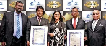  ??  ?? From left: SLPA Communicat­ion and Public Relations Chief Manager Nalin Aponso, SLPA Marketing and Business Developmen­t Chief Manager Upul Jayatissa, SAGT Commercial and Marketing Manager Dhashma Karunaratn­e, SAGT Operations General Manager Upul...