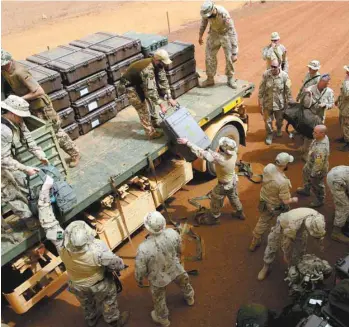  ?? SEAN KILPATRICK LA PRESSE CANADIENNE ?? Les troupes canadienne­s sont arrivées à la base des Nations unies de Gao, au Mali, le 25 juin dernier.