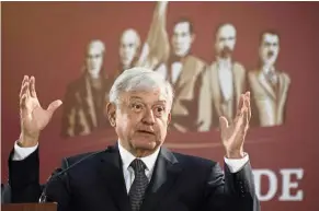  ??  ?? Hitting the ground running: Obrador holding his first news conference as